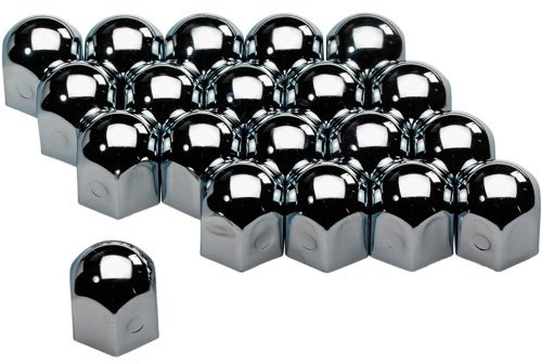AUTO-STYLE Set of Universal Wheel Nut Caps - Chrome Steel - 19 mm - Set of 20