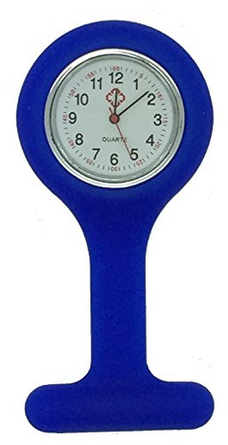 Boolavard Silicone Nurses Brooch Tunic Fob Watch New with Free Battery (3 - Royal Blue)