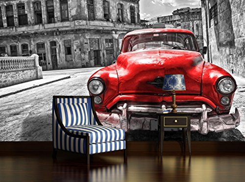 Vlies Fototapete Tapete Vliestapete ForWall Cuba Jahrgang Auto AF1181VE XL (208cm x 146cm) Photo Wallpaper Mural