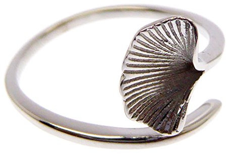 Ginkgo Blatt Ring 925 Sterling Silber für Frauen und Mädchen verstellbar in der Grösse