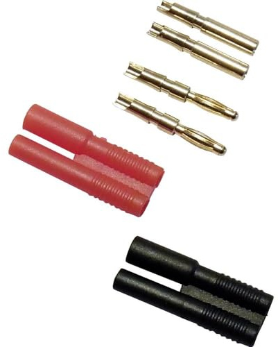Schnepp Sortiment Teststecker, männlich, gerade, weiblich, gerade, Durchmesser der Spindel: 2 mm, rot, schwarz, 4-teilig
