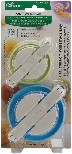 Bulk Buy: Clover Pom Pom Maker groß 2/Pkg 2 1/5,1 cm & 3 3/20,3 cm 3126 (3er Pack)