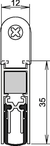 Athmer Türdichtung Doppeldicht M-12/35 1-393 Ausl.2-s.L.1083mm Alu. silberf.
