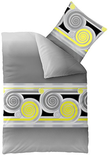 aqua-textil Spirit Bettwäsche 155 x 220 cm 2teilig Baumwolle Satin 4-Jahreszeiten Bettbezug Brenda grau