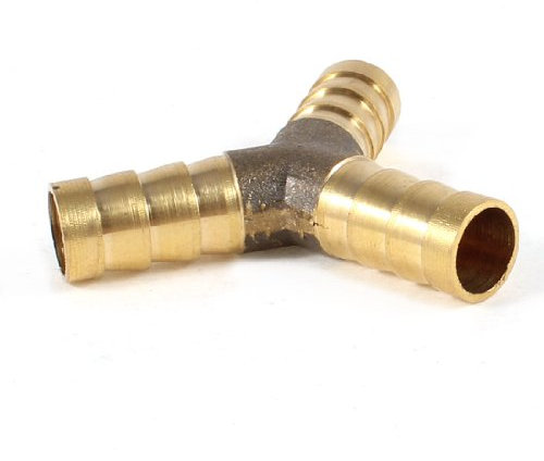 sourcing map 3 Wege Schlauchverbinder Messing 8 mm Y-Schlauchverbinder für Luft Wasser Gas, 1 Stück