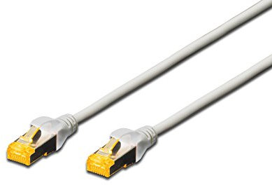 DIGITUS Cable LAN Cat 6A - 10m - Cable de red RJ45 - S/FTP Blindado - Compatible con Cat-6 y Cat-7 - Gris