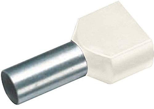 Vogt Verbindungstechnik 470914D Doppelkabelendhülse, 16 mm² x 14 mm, teilweise isoliert, elfenbeinfarben, 100 Stück