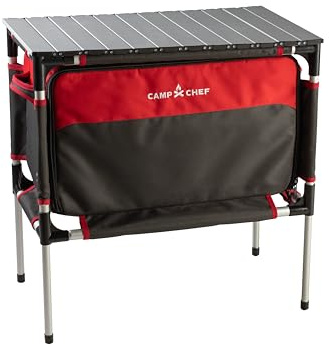 Camp Chef Sherpa Table & Organizer - Camping Storage for Outdoor Cooking & Camping Gear - Aluminum Table Top