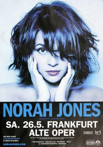 Norah Jones - Brocken Hearts, Frankfurt 2012 » Konzertplakat/Premium Poster | Live Konzert Veranstaltung | DIN A1 «