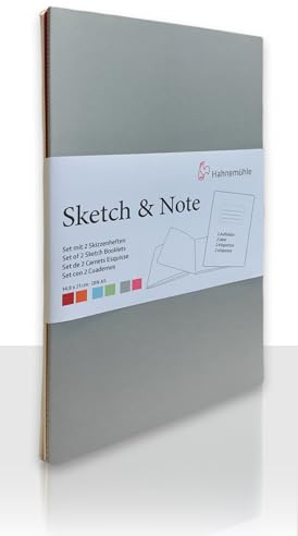 Sketch & Note 125g/m², Notebooks, Gray/Pink Set, A5, 20 fls Each