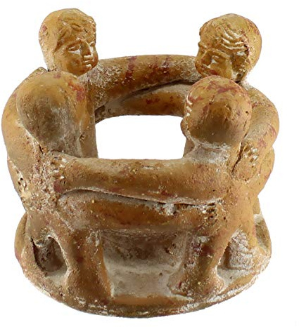 Budawi® Freundeskreis „4 Freunde“ aus Terrakotta | Handgefertigter Teelichthalter & Kerzenhalter aus Mexiko – Circle of Friends für Haus & Garten
