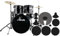 XDrum Rookie Schlagzeug Set Drumset Schwarz (22 BD, 12, 13, 16 TT, 14 SN, Übungsbecken bestehend aus einem Satz Hi-Hat-Becken 14 und 1 Crash-Ride-Becken 16, inkl. Schule & Schlagzeugdämpferset)