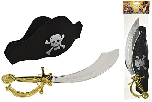 KandyToys Pirate Hat & Sword Kids Halloween Fancy Dress Set | Events and Parties | Pirate Halloween Costume Accessories