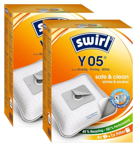 8 Original SWIRL Y05 Staubsaugerbeutel für Dirt Devil M 7099 - Azury