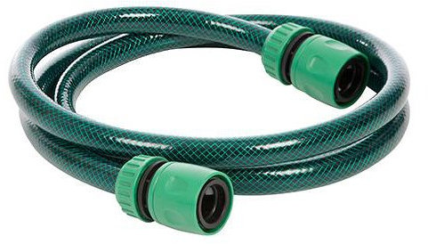 Silverline Universal 1/2 Female 1m Green ABS Plastic Hose Connection Set for Gardening Watering, Package of 1, UV-resistant, 15mm Dia, 7.5mm Wall Thickness, Connects Hose Reel to Tap