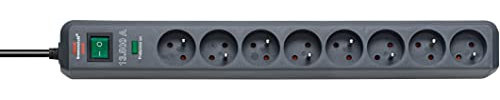 Brennenstuhl Multiprise ECO-LINE Anthracite, 8 prises, avec parasurtenseur et 1,4m de câble (13.500A)