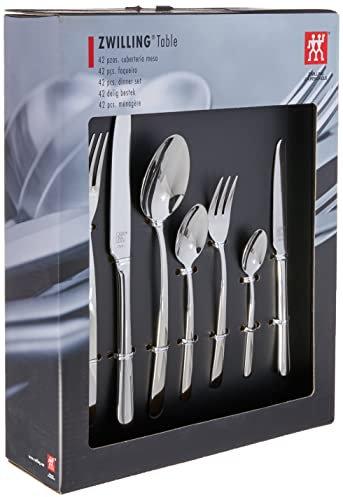 Zwilling Nova Set de Cubiertos de Mesa 42 Piezas, Acero Inoxidable, 1 cm