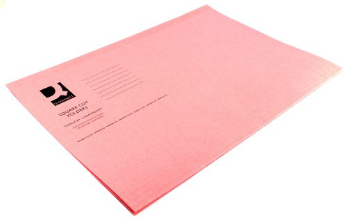 Q-Connect Square Cut Folder Lightweight 180gsm Foolscap Pink (Pack of 100)