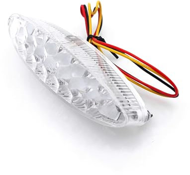 BIKE IT Motorcycle Tri-Lite LED Rear Light Brake/Tail Light Number Plate With Clear Lens