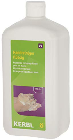 KERBL works flüssiger Handreiniger | 1.000 ml in der Spenderflasche, Citrus-Duft, hohe Reinigungskraft gegen Verschmutzungen, reizfrei gemäß Hauttest
