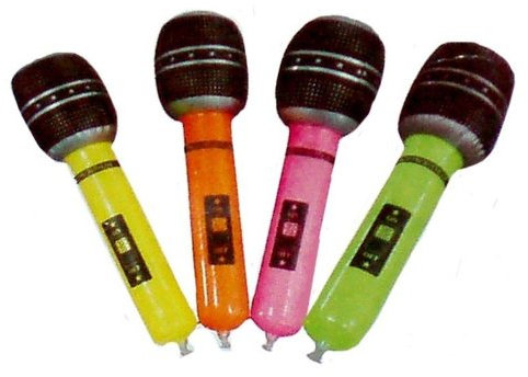 Henbrandt 1 x Party Time Inflatable 40cm Yellow Neon Coloured Microphone