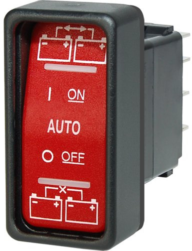 Blue Sea Systems 2146 SPDT Remote Control ON-OFF-ON Contura Switch for ML Automatic Charging Relays,grey