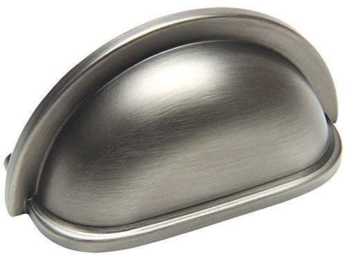 10 Pack - Cosmas 4310AS Antique Silver Cabinet Hardware Bin Cup Drawer Handle Pull - 3 Inch (76mm) Hole Centers