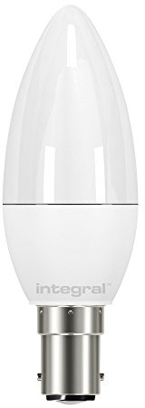 Integral LED Warm Light Non-Dimmable LED Bulb Frosted Candle Lamp (B15 Small Bayonet, 6.8 W, 2700 k, 470 lm) - White