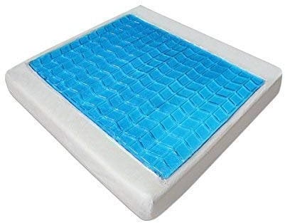 Gel + Visco Sitzkissen Sitzauflage mit Geleinlage + Visko schwarz 45 x 43 x 7 cm Memory Schaum stützendes Kissen Rollstuhl Bürostuhl Chefsessel Auto LKW Bus viscoelastisches Sitzpolster Reise