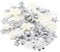 80 Winter/Christmas Mix Silver/White Shabby Chic Resin Flatbacks - Festive Craft Embellishments for Cardmaking and Christmas Holiday Projects