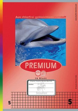 Premium Heft A5 16Blatt Lin 5 5mm kariert - Liefermenge 25 Stück