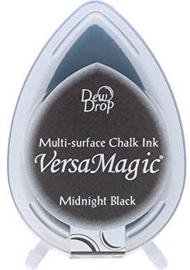 Tsukineko VersaMagic Dew Drop Stempelkissen, Midnight Black, Synthetic Material, schwarz, 4.7 x 3.1 x 2.2 cm