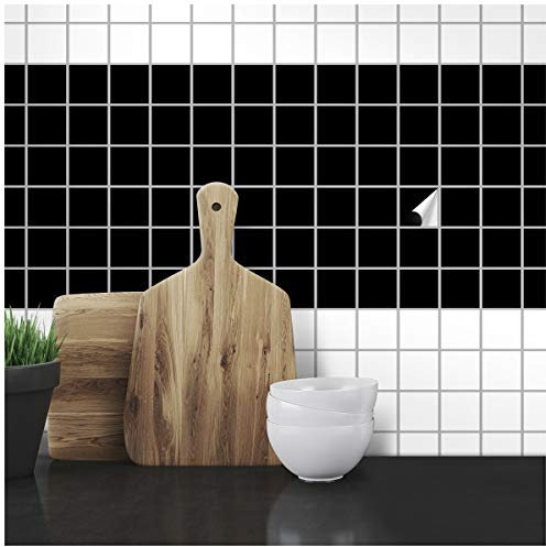 WANDKINGS Fliesenaufkleber für Küche und Badezimmer, 7 x 7 cm, 20 Stück - Farbe wählbar