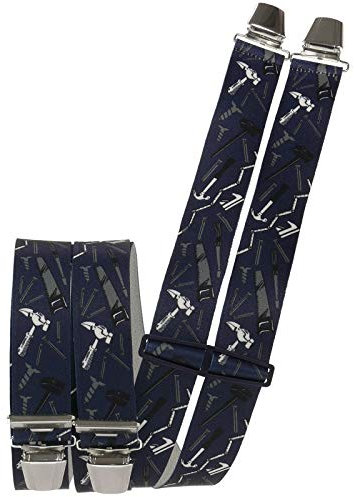Hosenträger mit 4 starken Clips Handwerker Motive, Größen:120 cm, Farben:marine