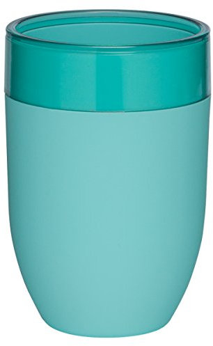 Sealskin Becher Bloom, Zahnputzbecher aus ABS, Farbe: Aqua