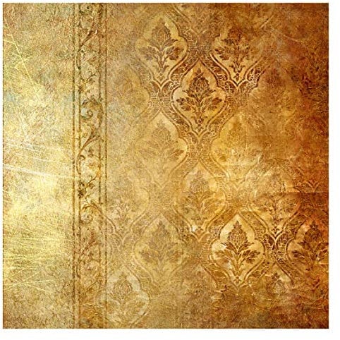 Bilderwelten Vintage Mustertapete Retro inkl. Kleister 336x336cm - Vliestapete Made in Germany - Barock Tapete Schlafzimmer - Vintage Tapete Barock - Wandtapete Wohnzimmer Flur T_2466