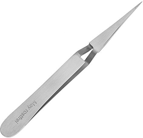 May - Pinces croisées - pinces à souder - pince brucelle - pince d'horloger - pointes droite - longuer: 11,5 cm - acier inoxydable
