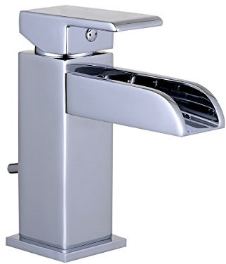 EISL Waschtischarmatur Bad WATERWAY, Wasserhahn Bad mit Schwallauslauf, Badarmatur, Einhebelmischer mit Ablaufgarnitur Chrom NI075WCR-E