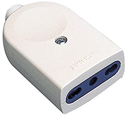 Poly Pool PP0466S Presa Bivalente Standard Italiano 10/16 A, Bianco