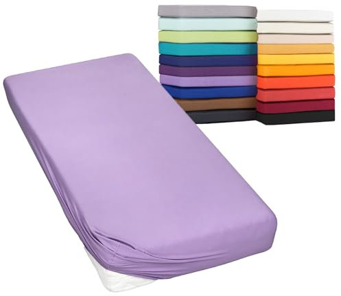 Moon Spannbetttuch Spannbettlaken auch für`s Wasserbett 160g/m² Jersey Line green-flieder-140x200-160x220