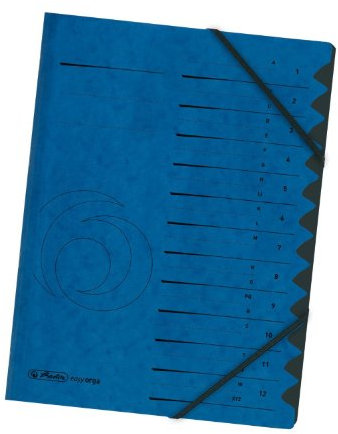 Herlitz 10843316 Ordnungsmappe Register 1-12 blau