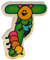 Hess Holzspielzeug 0044T - Buchstabe aus Holz, mit buntem Tiermotiv passend zum Konsonant T, ca. 5 x 6 cm groß, handgefertigt, als Dekoration für´s Kinderzimmer