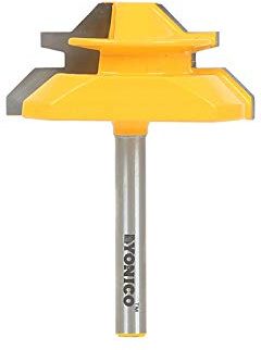 Yonico 15127q 45 Degree - Up to 3/4-Inch Stock Lock Miter Router Bit 1/4-Inch Shank