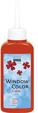 KREUL 40205 - Window Color Clear rot 80 ml, Fenstermalfarbe auf Wasserbasis, mit glatter glasklarer Oberfläche, geeignet für Oberflächen wie Glas, Spiegel und Fliesen