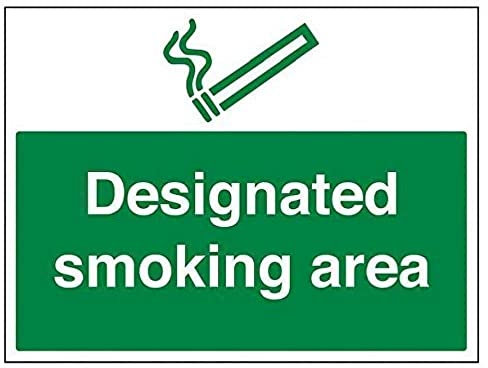 vsafety 57041bf-s zona de fumadores prohibición señal, autoadhesivos, paisaje, 400 mm x 300 mm, verde