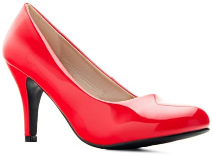 Andrés Machado - Damen Elegante Lackleder Pumps mit 9,5 cm Absatz - AM422 - Damen Sommer High Heels - Kleines Modell - Rotes Lackleder Größe EU 37