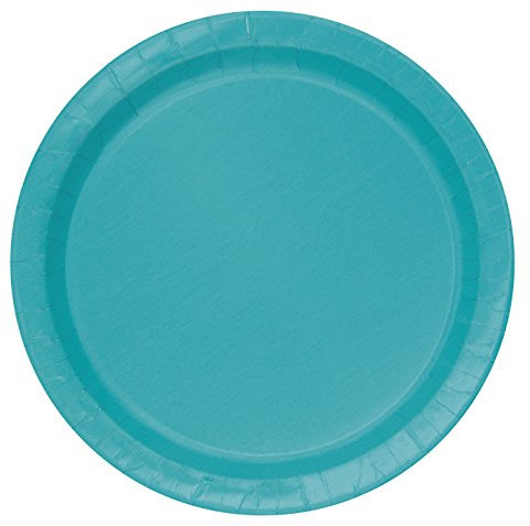 Unique Party - Platos de Papel - 23 cm - Azul Cerceta - Paquete de 8 (33652)