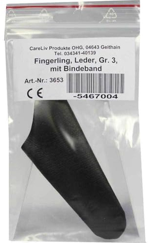 FINGERLING Leder Gr.3 mit Bindeband 1 St
