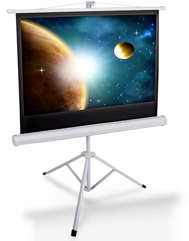 Pyle Telo Proiettore Portatile 102 cm con Treppiede, Schermo per Proiettore Leggero e Resistente, Rapido da Montare, Formato 4:3, Ideale per Uso Interno/Esterno, Scuole e Conferenze