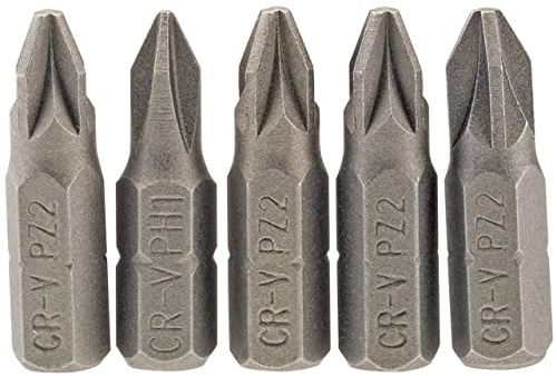 Draper 64015 No.2 1/4 Hex PZ Type Insert Bit 25mm Long (5 Piece)